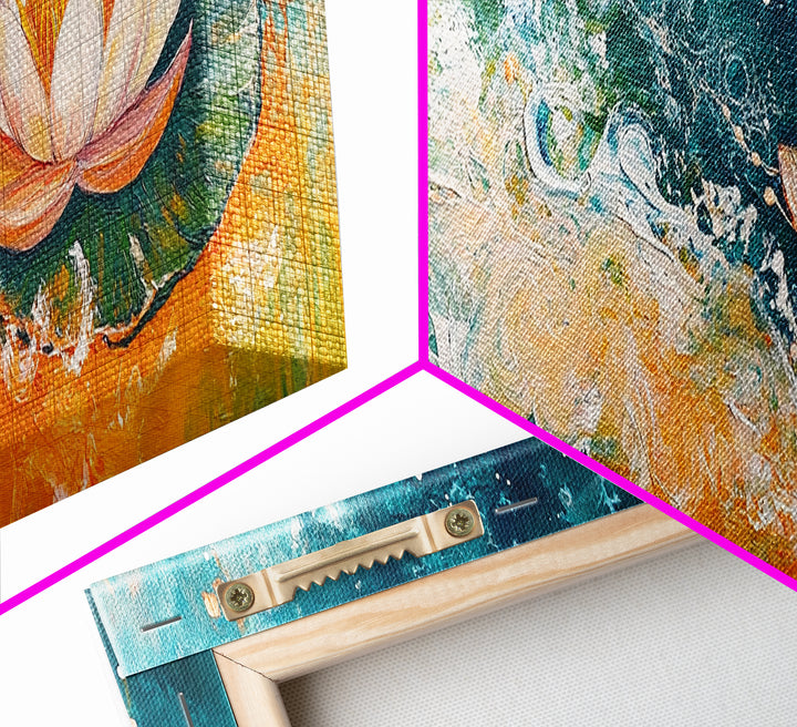 Abstract Water Lily Art, Dreamy Floral Painting, Tranquil Zen Home Decor, Serene Botanical Wall Art, Modern Living Room Artwork