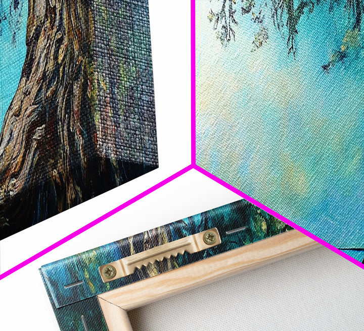 Ancient Tree Serenity Canvas Print Majestic Nature Painting Mystical Forest Art Peaceful Landscape Large Wall Art Living Room