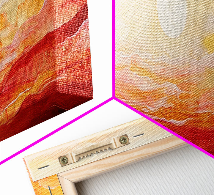 Desert Sunset Painting Warm Abstract Southwest Wall Art Minimalist Mountain Landscape Artwork Boho Home Decor Canvas Print