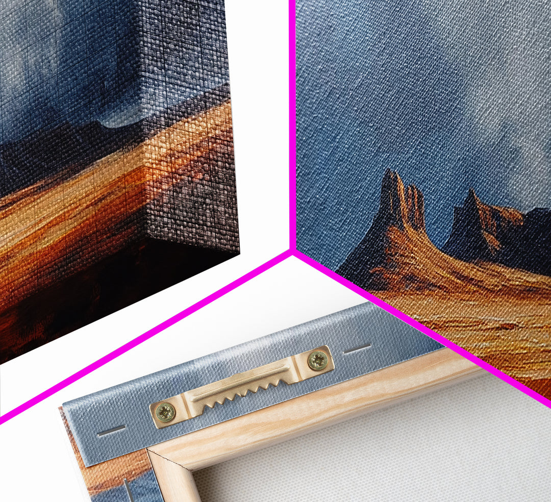 Desert Storm Canvas Print Moody Landscape Art, Southwestern Wall Art, Nature Painting, Office Decor, Living Room Artwork