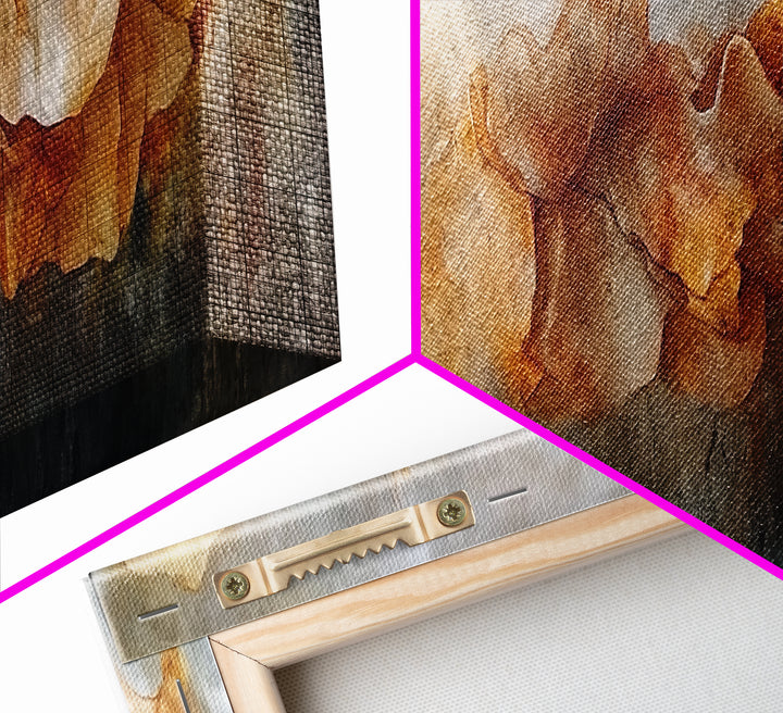 Abstract Flow, Earthy Tones, Modern Minimalist, Framed Canvas Print, Neutral Wall Art, Fall Home Decor, Office Wall Decor