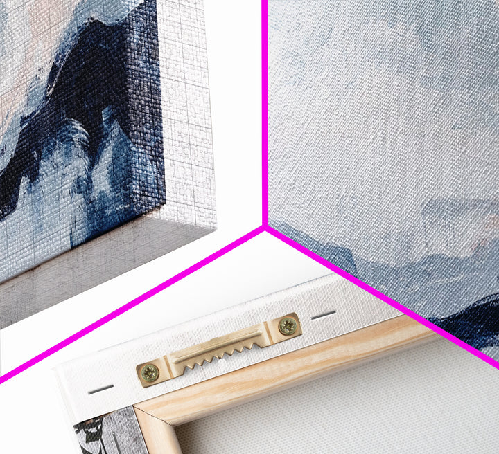 Blue Abstract Waves Canvas Print Minimalist Coastal Wall Art, Serene Seascape Painting, Modern Office or Living Room Decor, Gift Idea