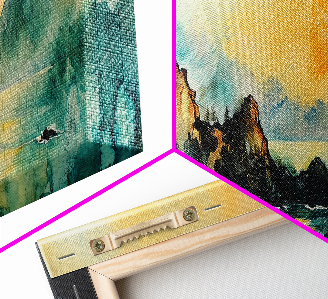 Coastal Cliff Sunset Canvas Print Atmospheric Nature Wall Art, Golden Hour Landscape, Relaxing Bedroom or Living Room Decor, Gift Idea