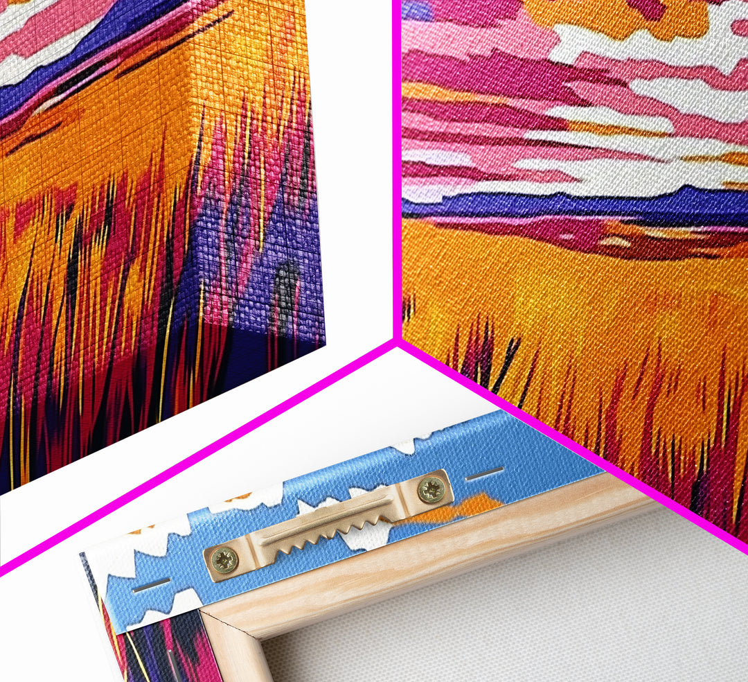Autumn Fields, Sunset Landscape, Framed Canvas Print, Fall Wall Art, Vibrant Wall Decor, Rustic Home Decor, Large Canvas, Boho Art