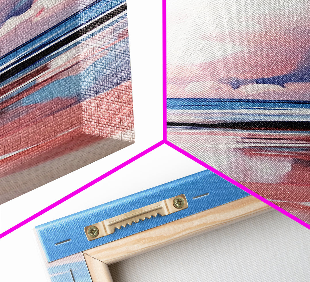 Coastal Clouds, Beach Landscape, Ocean Wall Art, Canvas Print, Blue Sky, Minimalist Home Decor, Living Room Art, Nautical Aesthetic