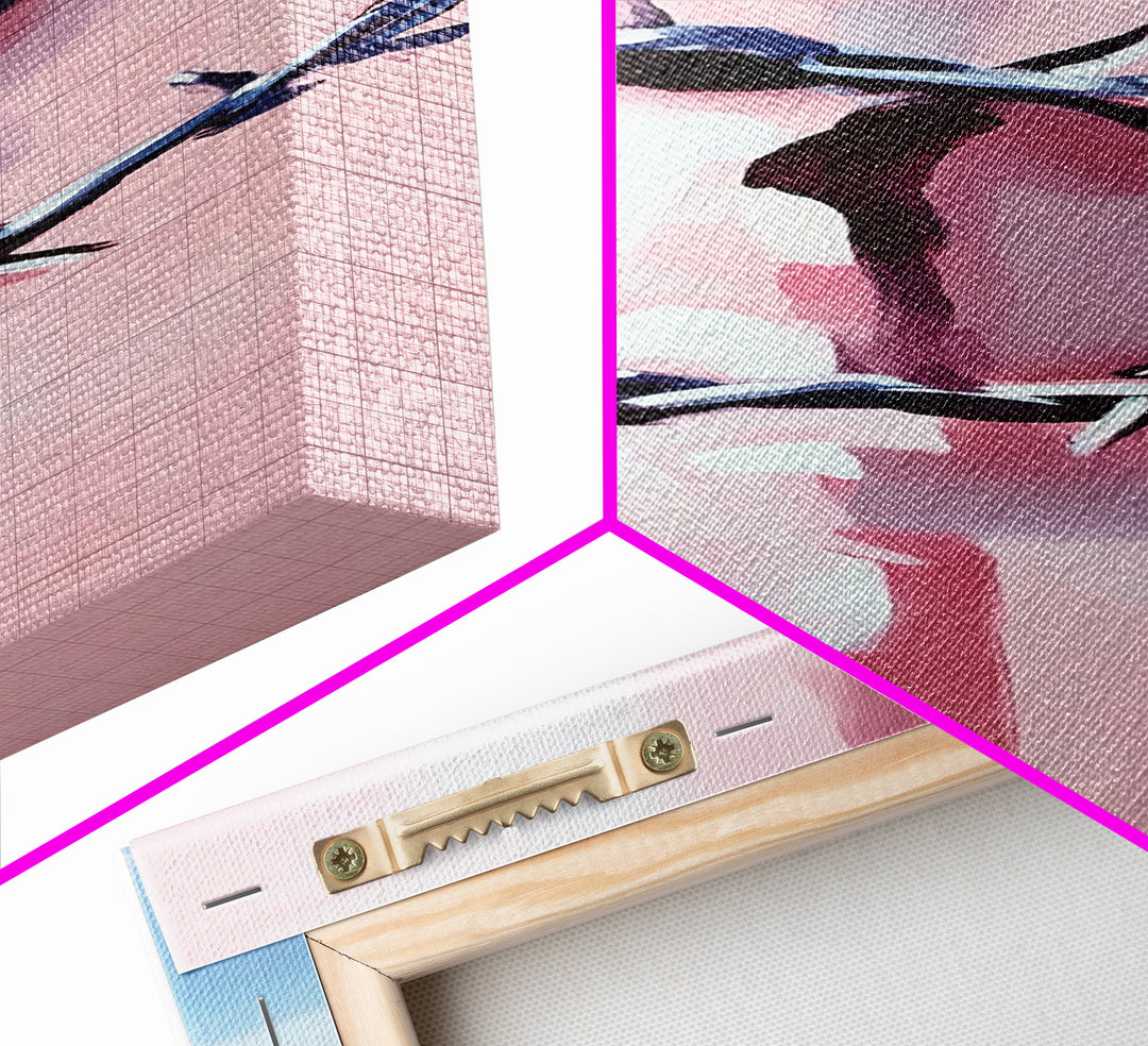 Barbed Wire Closeup, Modern Western, Pink and Blue Art, Framed Canvas Print, Minimalist Wall Art, Rustic Decor, Entryway Wall Art