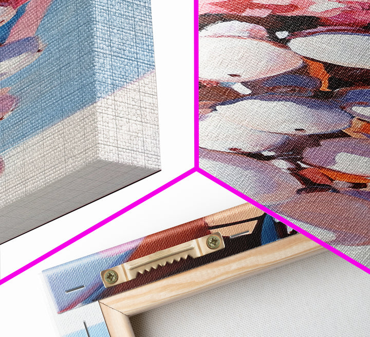 Desert Bloom, Floral Art, Pink and White Aesthetic, Framed Canvas Print, Minimalist Wall Art, Southwest Decor, Boho Home Accent