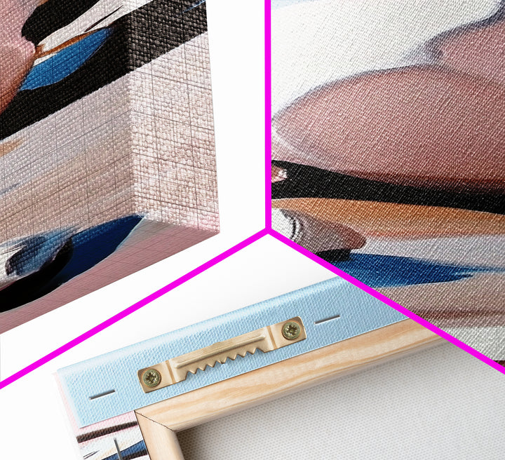 Coastal Rocks, Ocean Wall Art, Minimalist Seascape, Blue and White Decor, Beach House Aesthetic, Modern Landscape, Canvas Print