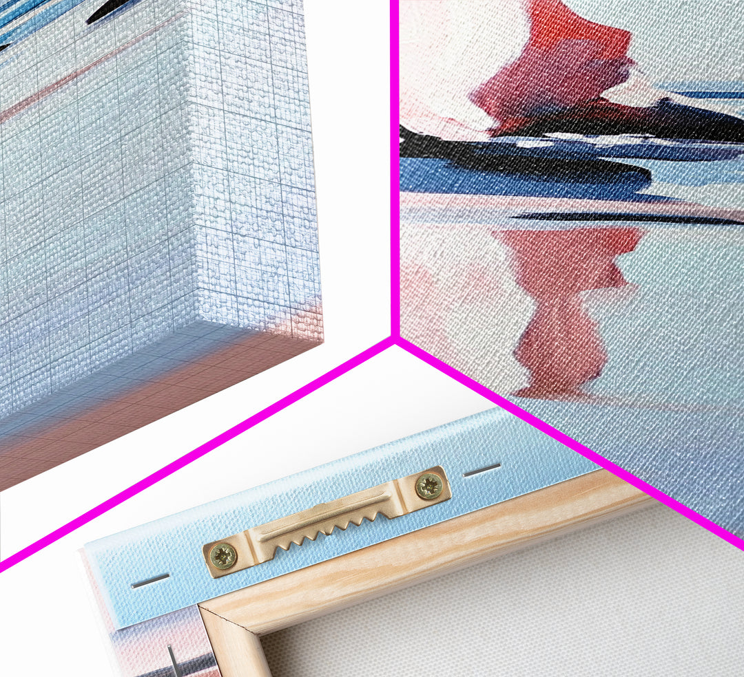 Clifftop Ocean View, Coastal Landscape Art, Serene Blue Decor, Nature Inspired Painting, Beach House Aesthetic, Framed Canvas Print