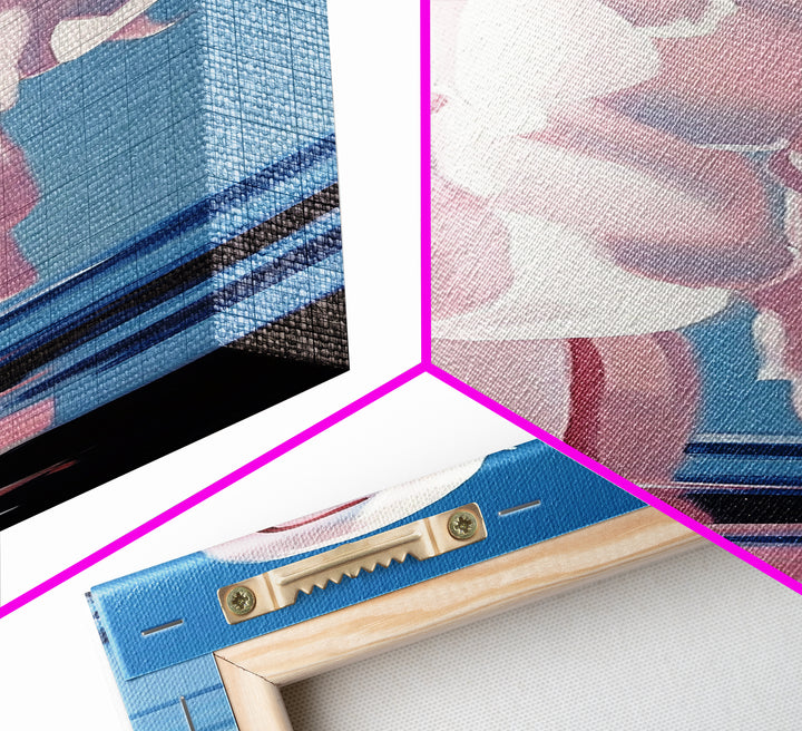 Abstract Floral Art, Soft Pink Flowers, Modern Minimalist Decor, Elegant Botanical Painting, Bedroom Wall Art, Canvas Print