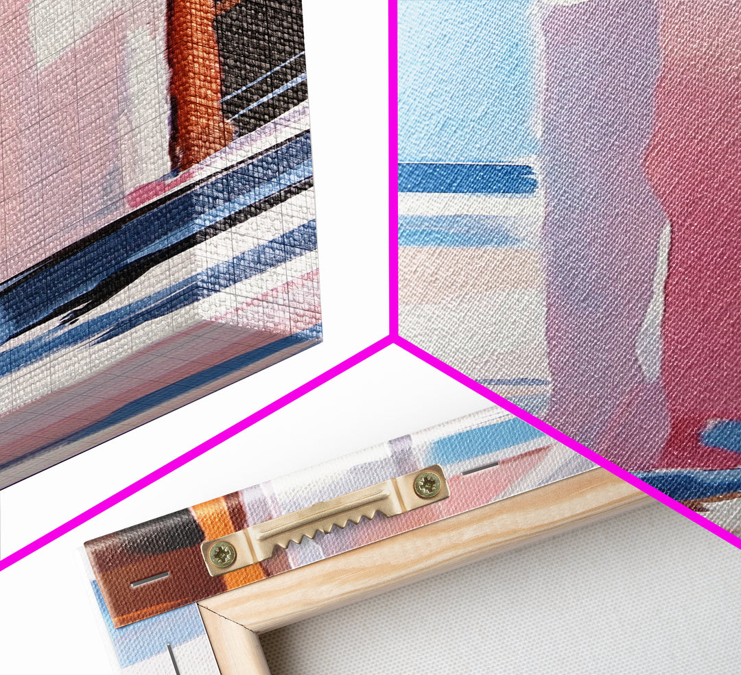 Beach Hut, Coastal Art, Ocean Wall Art, Seaside Retreat, Nautical Painting, Minimalist Beach Decor, Framed Canvas Print