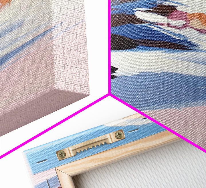 Mountain Modern Landscape, Snowy Peak, Framed Canvas Print, Contemporary Wall Art, Living Room Wall Art, Elegant Fine Art