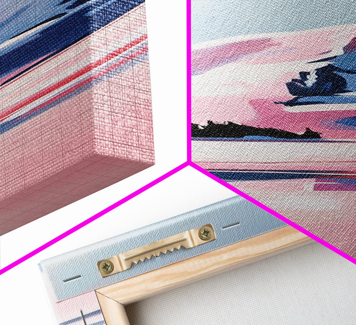 Winter Landscape, Snowy Mountain, Framed Canvas Print, Contemporary Wall Art, Minimalist Aesthetic, Living Room Wall Art