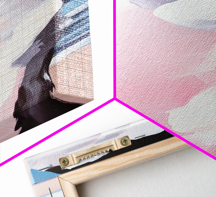 Beach Bride, Ocean Fashion, Elegant Woman, Framed Canvas Print, Coastal Wall Art, Soft Feminine Aesthetic, Living Room Wall Art