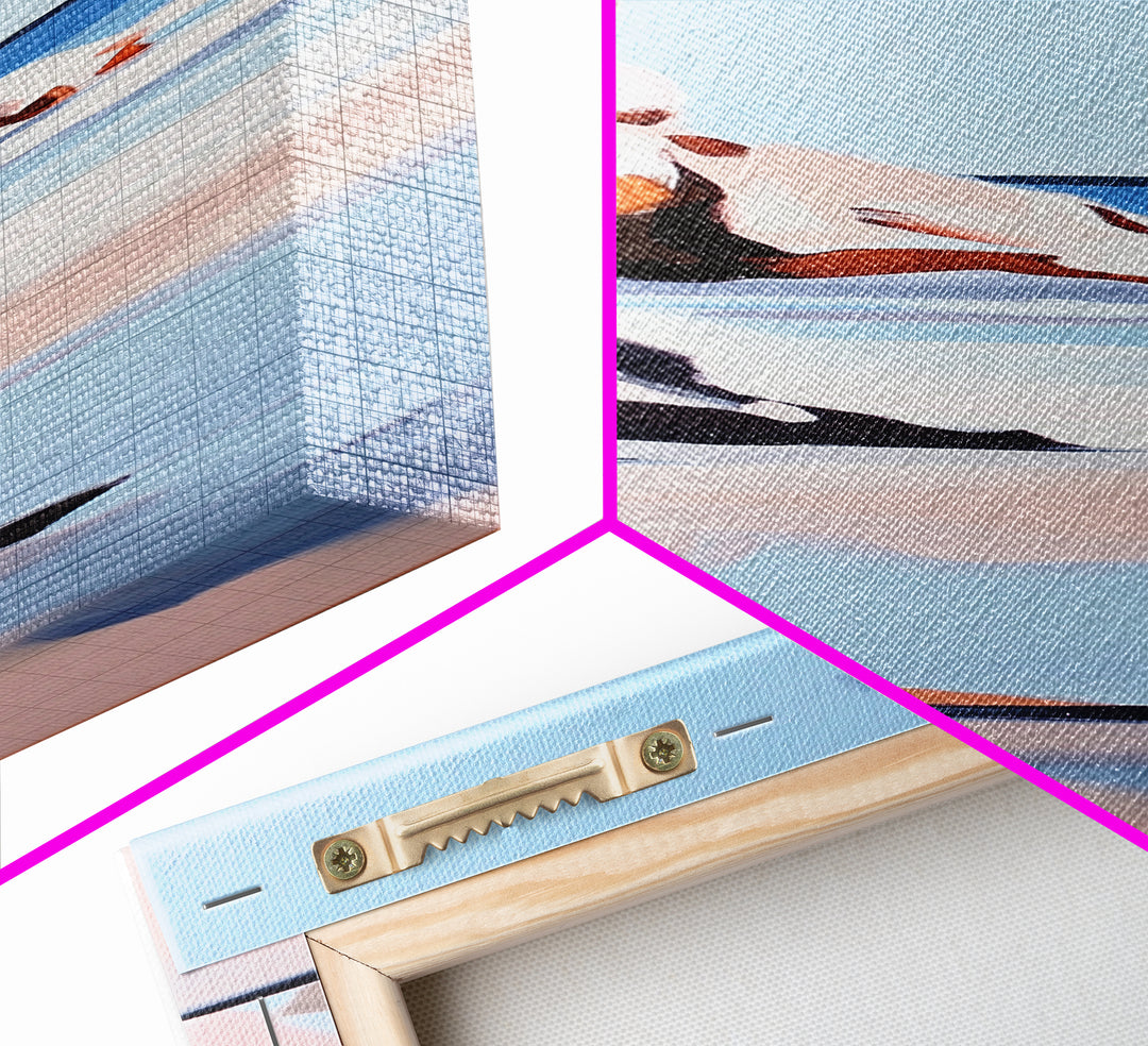 Cliffside, Ocean Horizon, Tranquil Seascape, Minimalist, Soft Pastel, Coastal Aesthetic, Serene Nature, Canvas Print