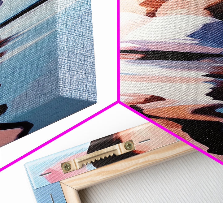 Ballet Feet, Water Reflection, Framed Canvas Print, Elegant Dance Art, Feminine Bedroom Decor, Pastel Aesthetic, Minimalist Wall Art