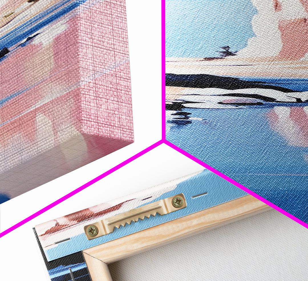 Canyon River, Rocky Reflections, Framed Canvas Print, Southwest Landscape, Desert Aesthetic, Serene Nature Art, Living Room Decor