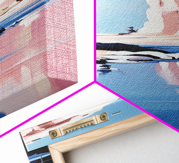 Canyon River, Rocky Reflections, Framed Canvas Print, Southwest Landscape, Desert Aesthetic, Serene Nature Art, Living Room Decor