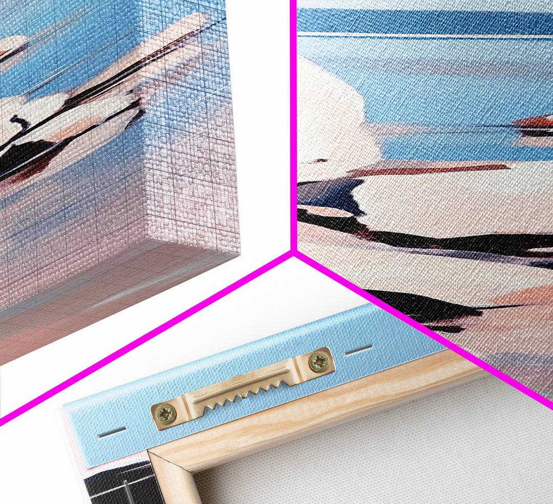 Rocky Shoreline, Minimalist Coastal Art, Nature Inspired Painting, Earthy Tones, Tranquil Beach Scene, Ocean View, Canvas Print