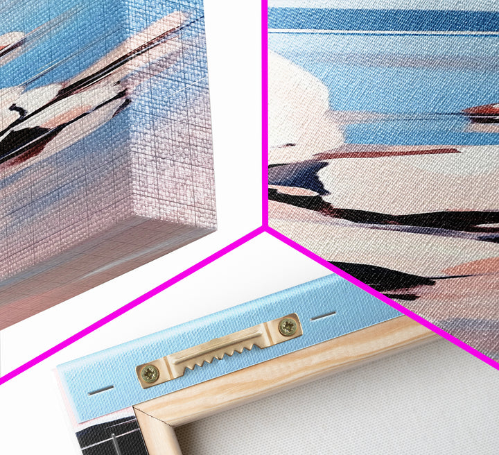 Rocky Shoreline, Minimalist Coastal Art, Nature Inspired Painting, Earthy Tones, Tranquil Beach Scene, Ocean View, Canvas Print