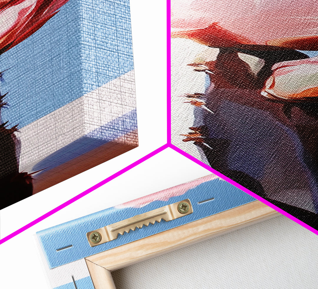 Blooming Cactus, Floral Wall Art, Desert Decor, Boho Aesthetic, Southwestern Art, Vibrant Botanical Painting, Canvas Print