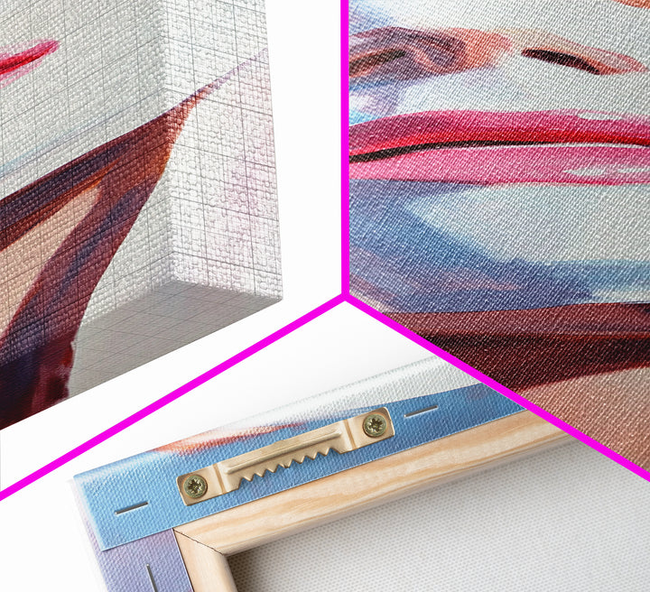 Masked Woman Portrait, Surreal Face Art, Abstract Feminine Painting, Contemporary Wall Art, Modern Aesthetic, Framed Canvas Print