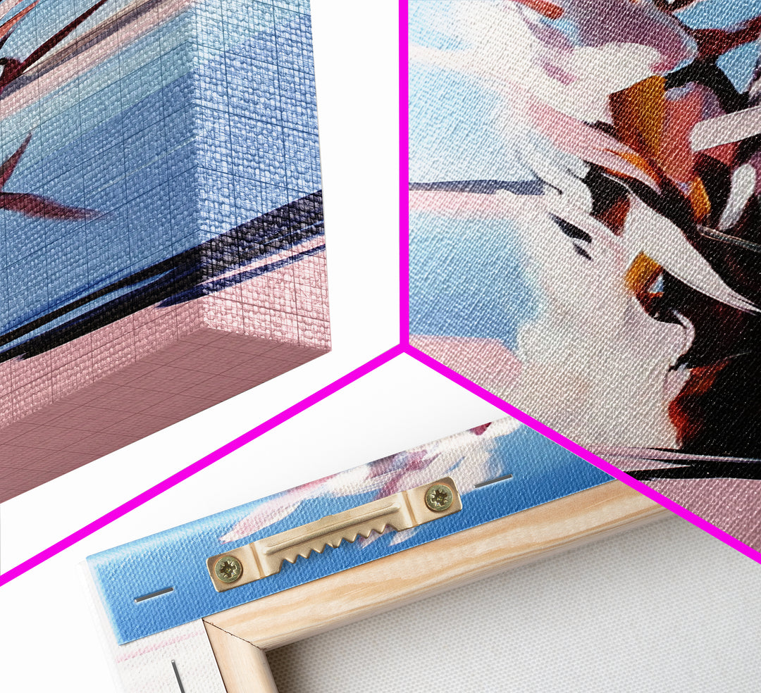 Desert Blossom, Modern Botanical, Pastel Wall Art, Canvas Print, Feminine Nature Decor, Soft Boho Aesthetic, Bedroom Wall Decor