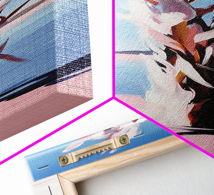 Desert Blossom, Modern Botanical, Pastel Wall Art, Canvas Print, Feminine Nature Decor, Soft Boho Aesthetic, Bedroom Wall Decor