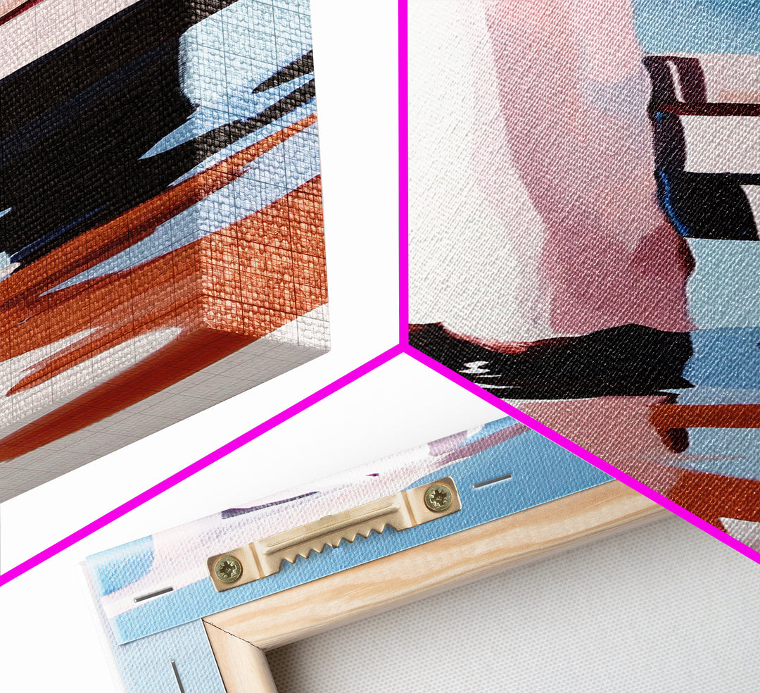 Dockside Reflection, Wooden Pier, Nautical Vibes, Framed Canvas Print, Coastal Art, Beach Home Decor, Minimalist Art, Bathroom Wall Art