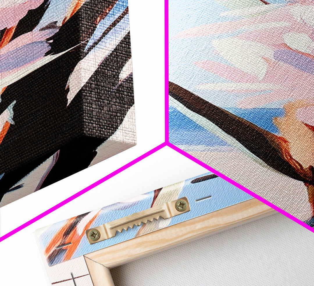 Beach Blossom, Ocean Flowers, Coastal Nature, Canvas Print, Summer Wall Art, Boho Botanical Decor, Pastel Floral Art, Living Room Wall Art