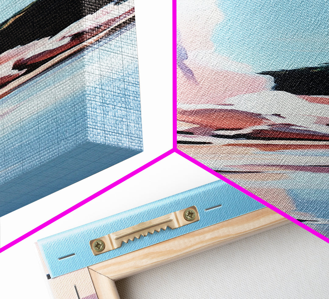 Cliffside Beauty, Ocean Landscape, Coastal Home Decor, Beach Wall Art, Modern Seascape, Framed Canvas Print, Minimalist Style