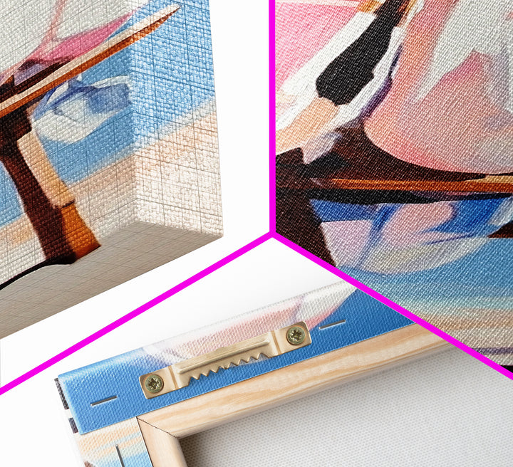 Beach Kayaks, Coastal Wall Art, Nautical Decor, Canvas Print, Minimalist Art, Modern Home Art, Summer Aesthetic, Boho Wall Art