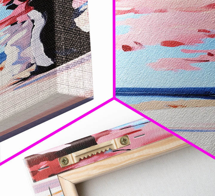 Cherry Blossom Tree, Pink Aesthetic, Nature Wall Art, Framed Canvas Print, Modern Minimalist, Japanese Inspired, Bedroom Decor