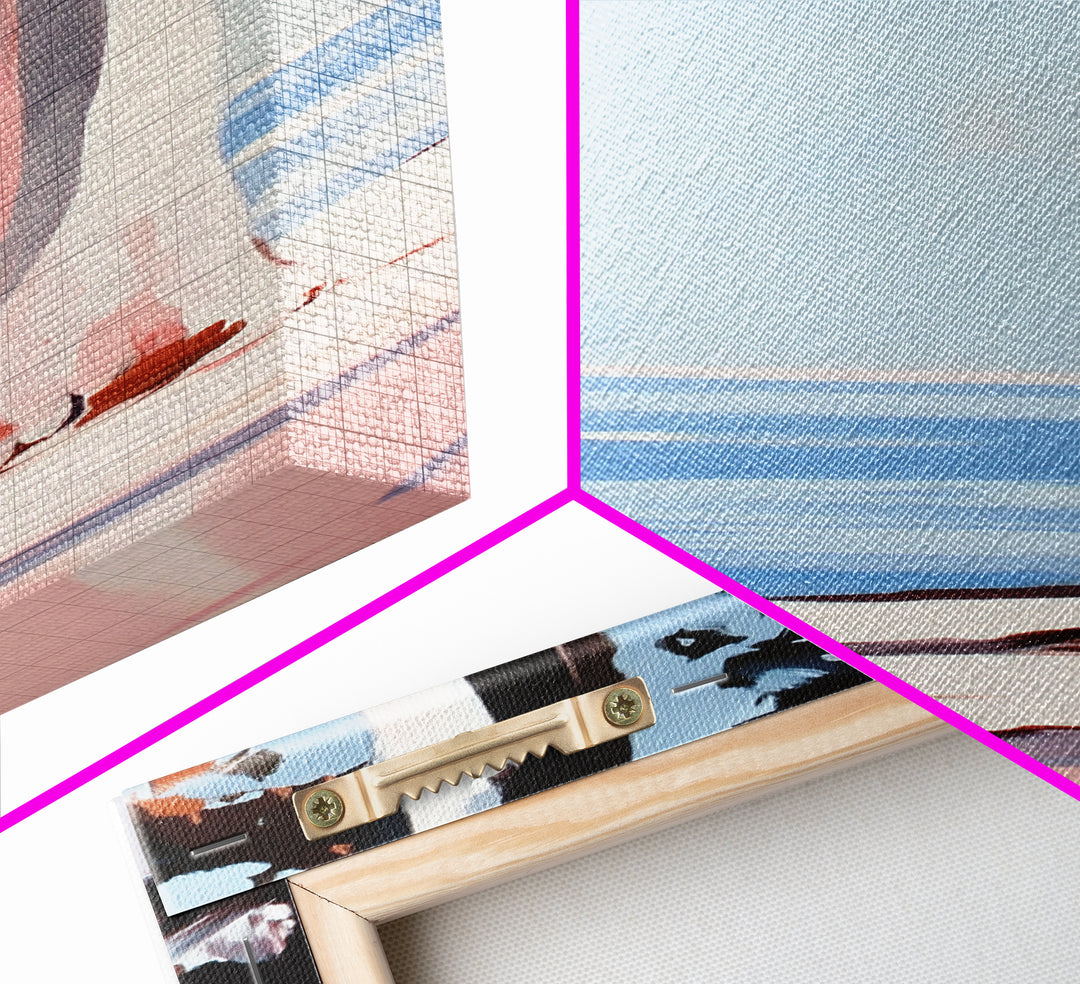 Coastal Trees, Beach Landscape, Minimalist Art, Framed Canvas Print, Modern Wall Art, Ocean View, Nature Decor, Living Room Wall Art