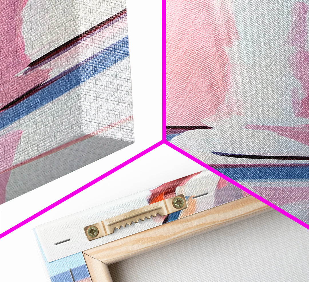 Abstract Chess Piece, Modern Art, Pink and White Decor, Framed Canvas Print, Bold Minimalist, Statement Piece, Office Wall Art