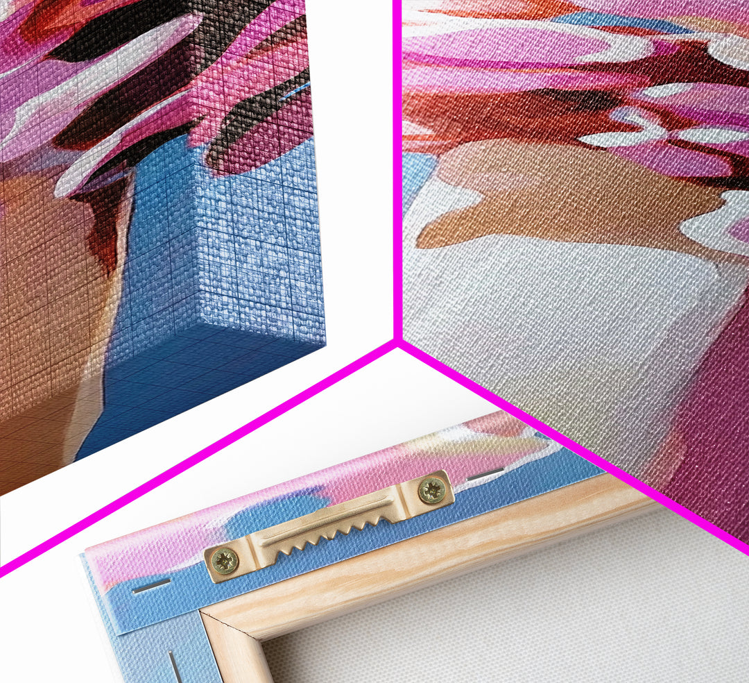 Romantic Bloom, Abstract Flowers, Pastel Art, Canvas Print, Feminine Home Decor, Minimalist Painting, Bedroom Aesthetic, Spring Wall Art