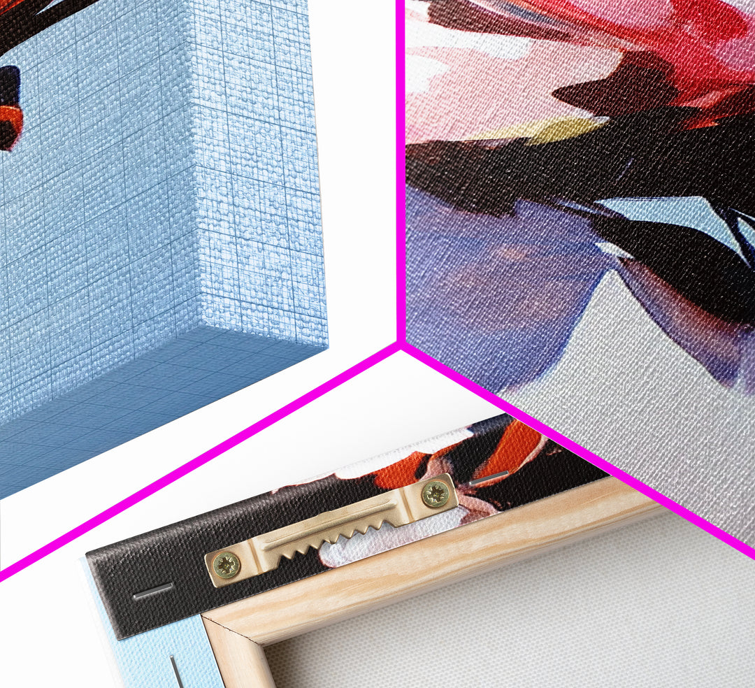 Abstract Floral Art, Bold Flower Painting, Romantic Wall Decor, Framed Canvas Print, Modern Home Art, Feminine Aesthetic, Bedroom Wall Art