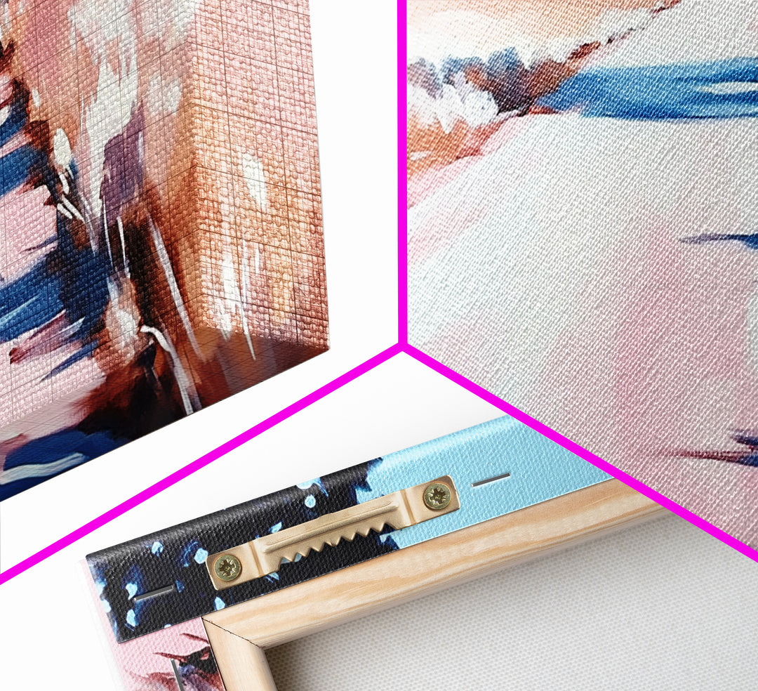 Countryside Path Art, Rustic Landscape Print, Minimalist Nature Painting, Warm Autumn Decor, Serene Scenic Artwork, Framed Canvas Print