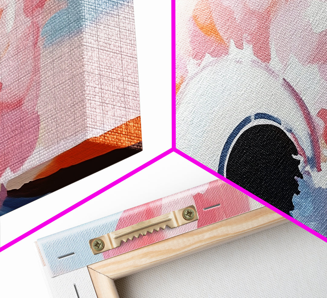 Abstract Explosion, Pink Cloud Art, Surreal Dreamy Painting, Modern Pastel Wall Decor, Whimsical Home Aesthetic, Framed Canvas Print