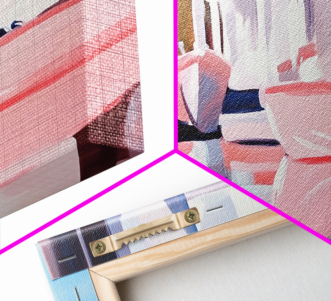 Boats Harbor, Reflection, Canvas Print, Coastal Art, Nautical Wall Art, Minimalist Home Decor, Serene Seascape, Modern Living Room Art