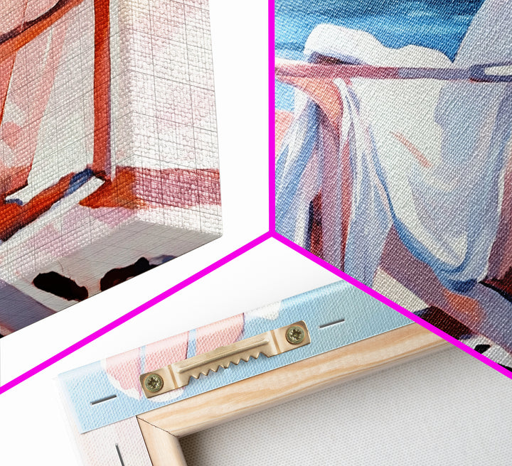 Beach Chair, Ocean View, Coastal Relaxation, Serene Seaside Art, Nautical Home Decor, Pastel Aesthetic, Living Room Wall Art, Canvas Print