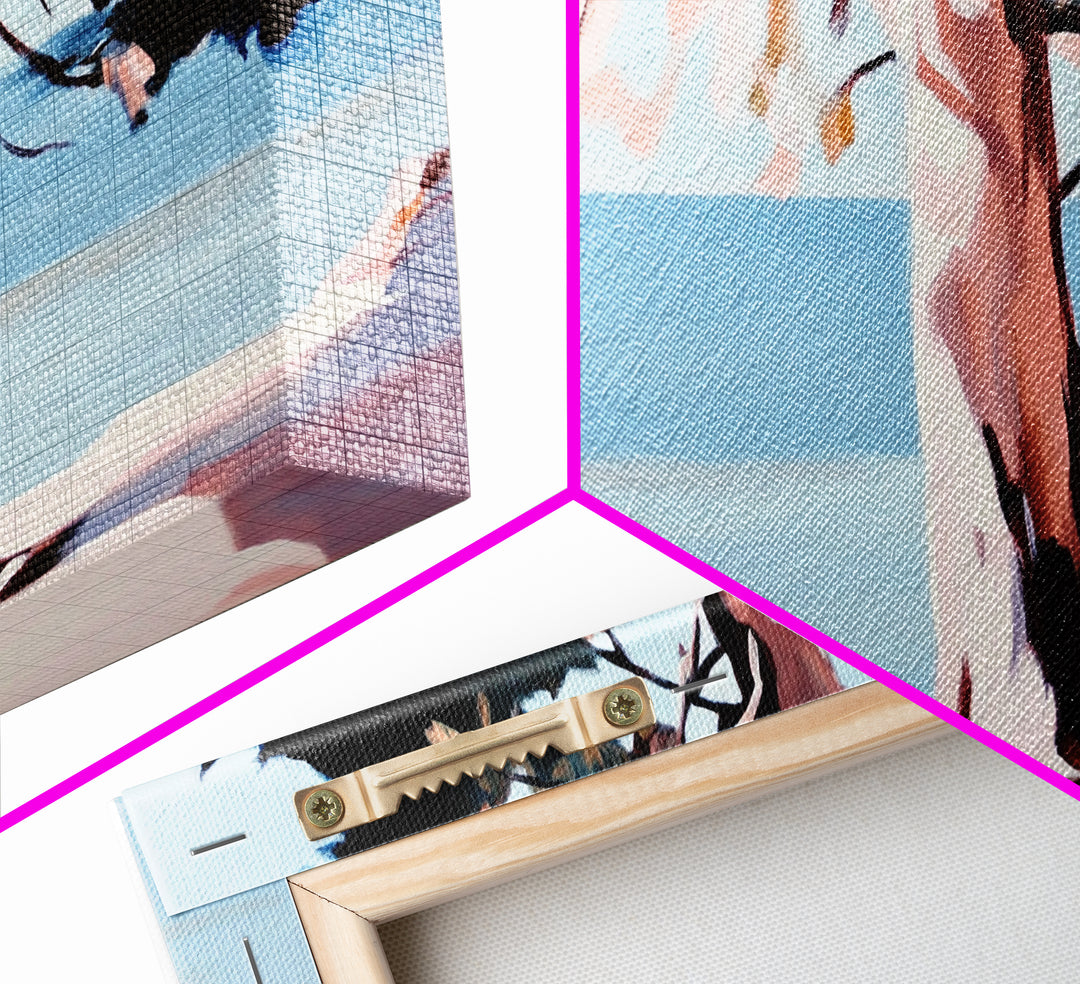 Coastal Tree, Ocean Breeze, Nature Landscape, Serene Scene, Framed Canvas Print, Beach House Wall Art, Relaxing Home Decor, Minimalist