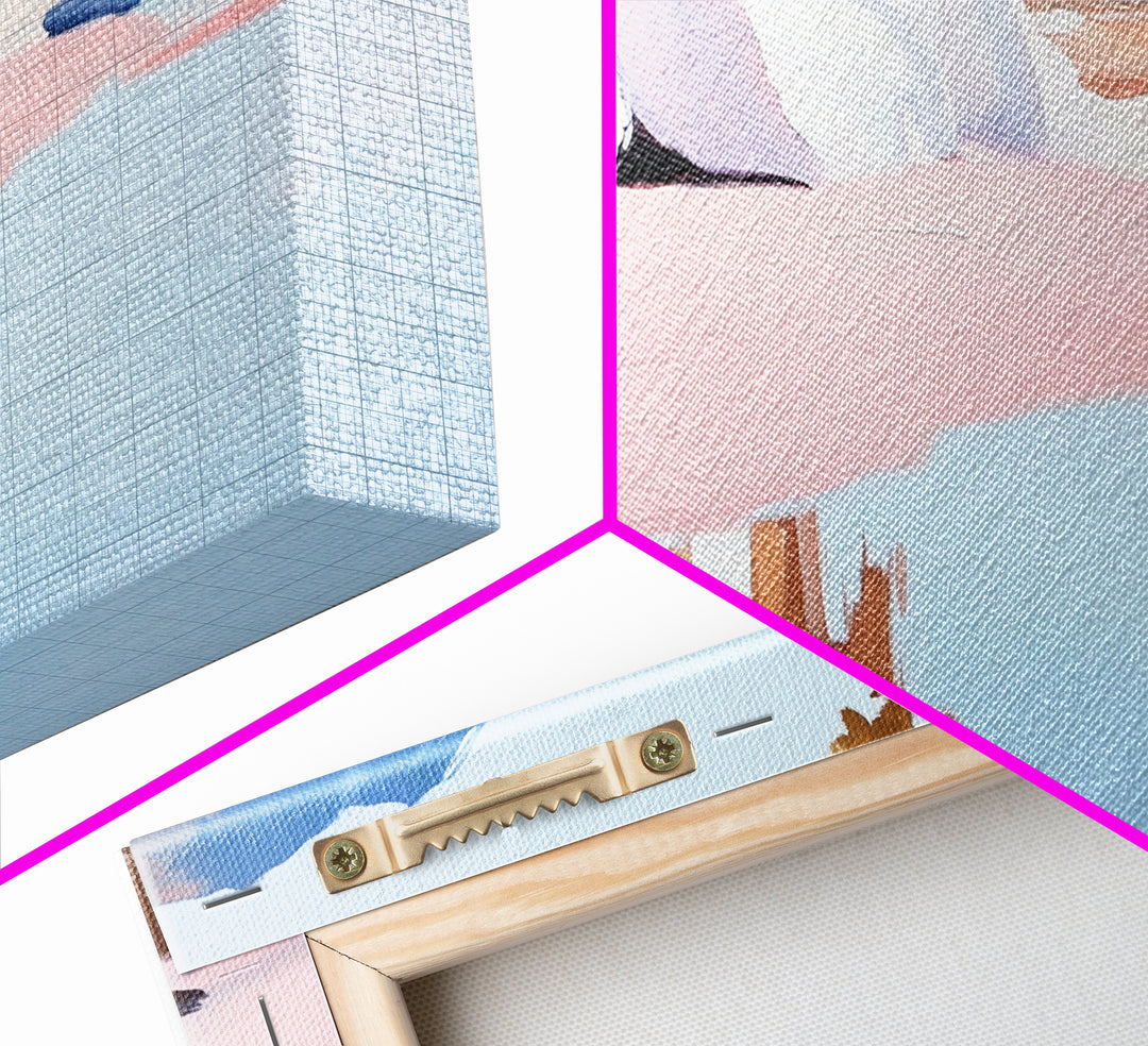 Beach Reflection, Sand, Canvas Print, Modern coastal decor, boho beach painting, tranquil water reflections, soft pastels, minimalist art