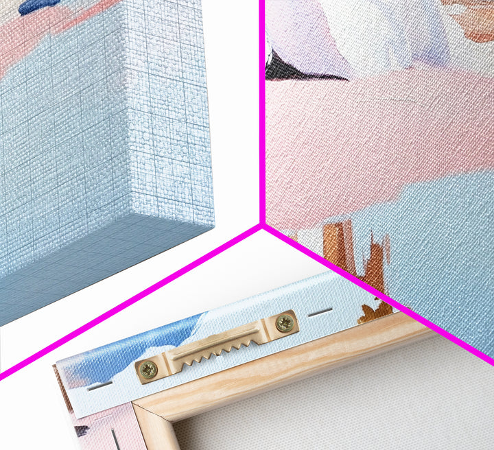 Beach Reflection, Sand, Canvas Print, Modern coastal decor, boho beach painting, tranquil water reflections, soft pastels, minimalist art