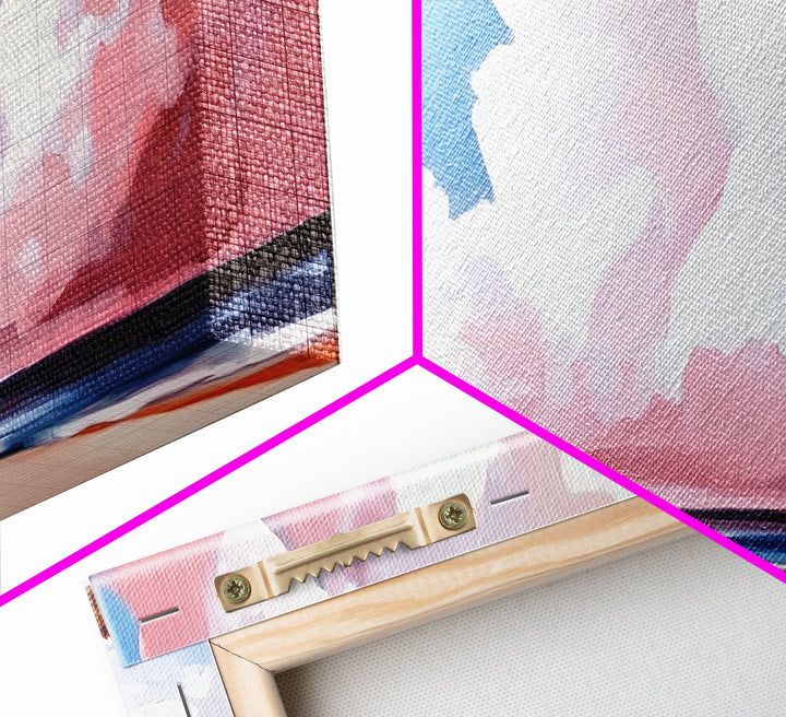 Cloudscape, Dreamy Sky, Coastal Horizon, Framed Canvas Print, Minimalist Art, Blue and Pink Decor, Bedroom Wall Art, Sky Lover Gift