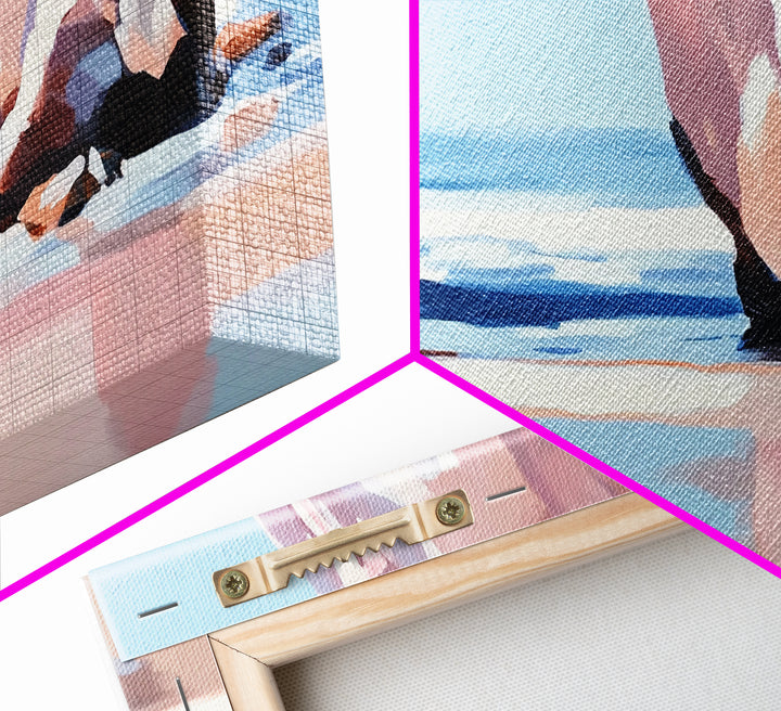 Rock Arch, Coastal Nature Art, Ocean Landscape Painting, Framed Canvas Print, Beach Wall Decor, Seascape Art, Minimalist Decor