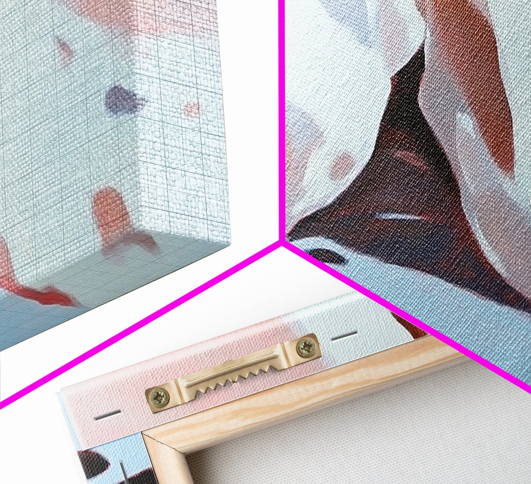 Close Up, Abstract Soft Art, Dreamy Minimalist Painting, Pastel Blue and Pink, Aesthetic Wall Decor, Neutral Modern Art, Canvas Print