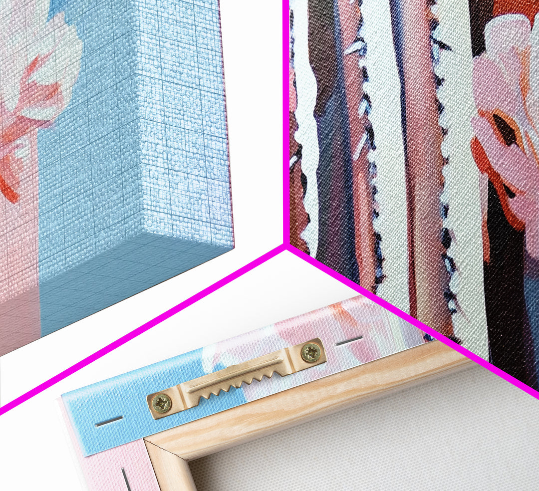 Cactus Bloom, Southwestern Wall Decor, Modern Desert Art, Boho Nature Painting, Minimalist Floral Scene, Aesthetic Pastel Tones, Canvas Print