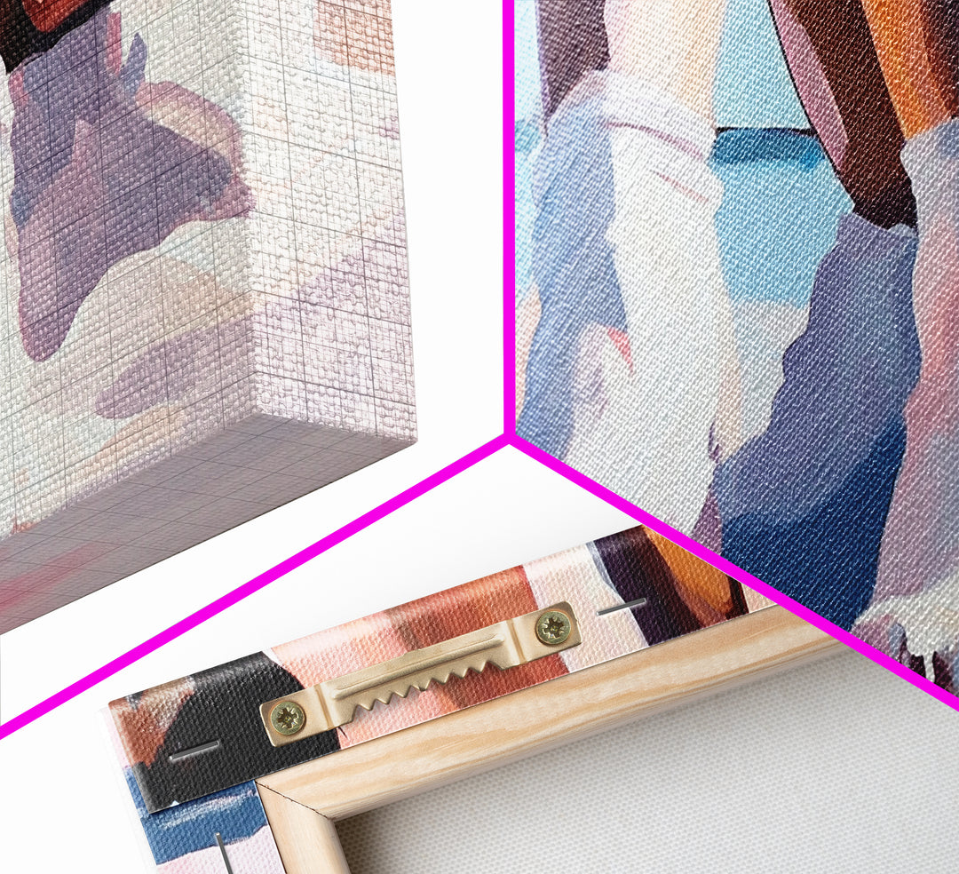 Beach Sitting, Relaxing Moment, Coastal Escape, Soft Pastels, Framed Canvas Print, Boho Art, Bedroom Wall Decor, Modern Minimalist Art