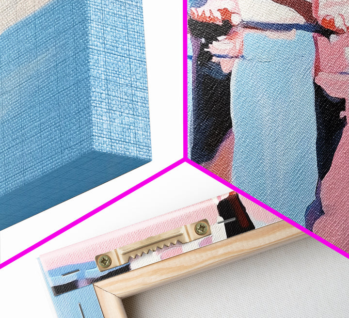 Barefoot Reflection, Surreal Water Art, Dreamy Wall Decor, Modern Framed Canvas Print, Minimalist Blue Aesthetic Artwork